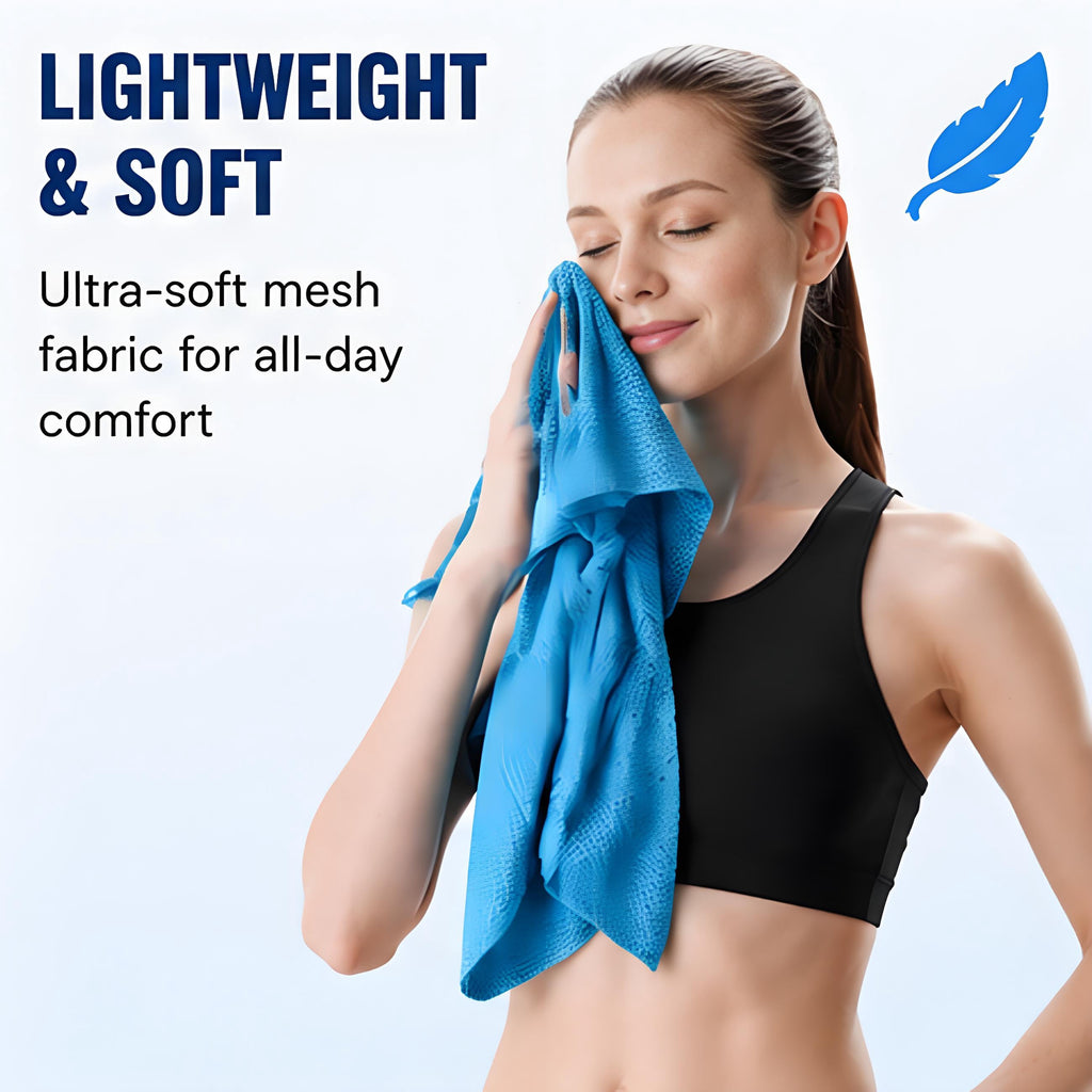 4 Pack Cooling Towels, Ice Towel for Neck and Face, Soft Breathable Chilly Microfiber Keep Cool Towels for Yoga, Gym, Fitness, Camping, Running, Workout & More Activities, 40"X 12"
