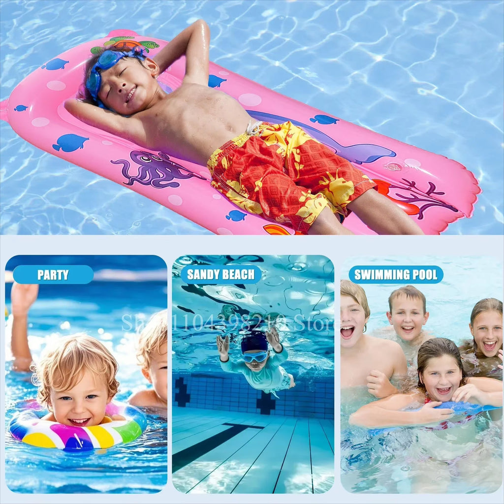 Inflatable Pool Floating Seat with Manual Air Pump - Water Hammock and Swimming Ring for Pool Leisure Activities
