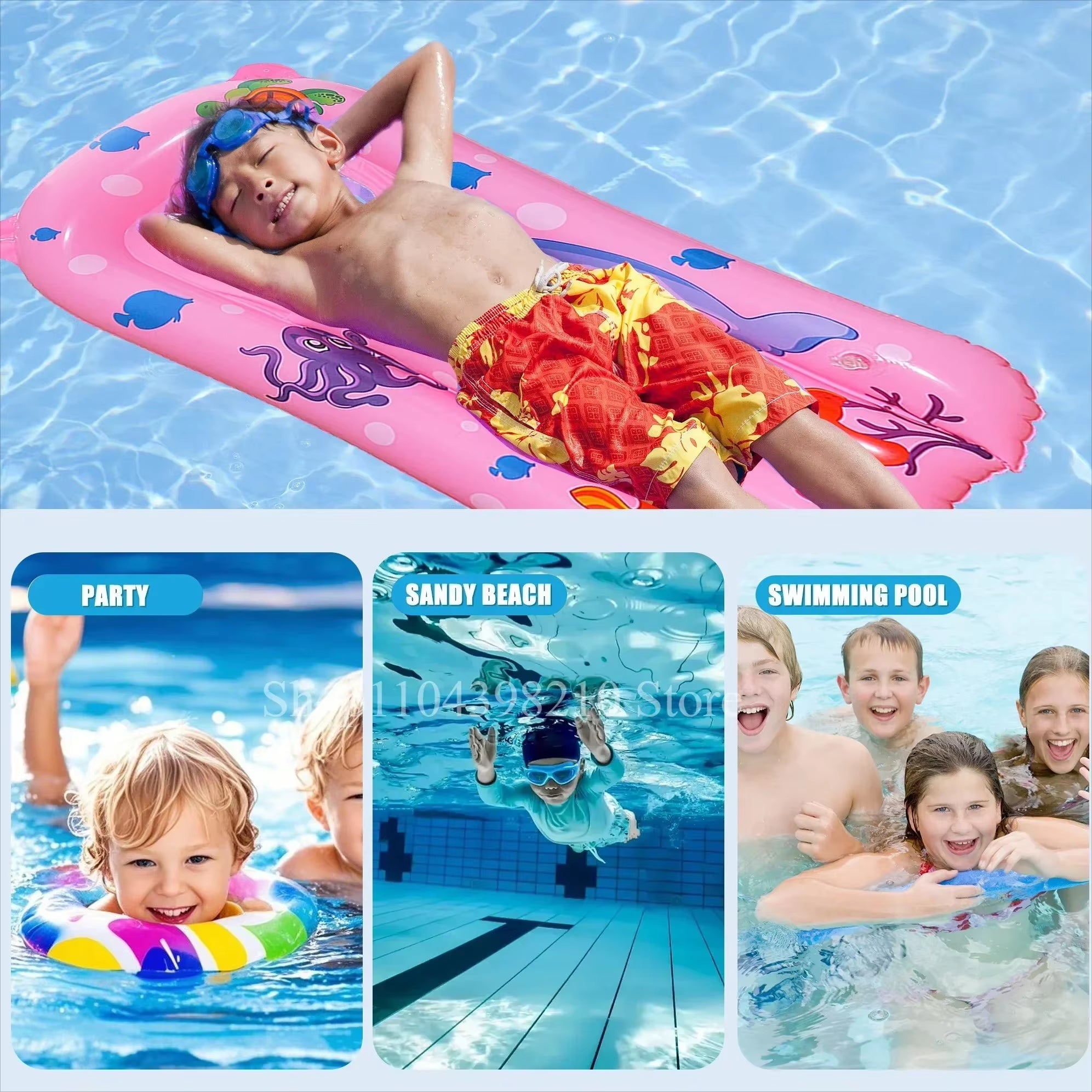 Inflatable Pool Floating Seat with Manual Air Pump - Water Hammock and Swimming Ring for Pool Leisure Activities