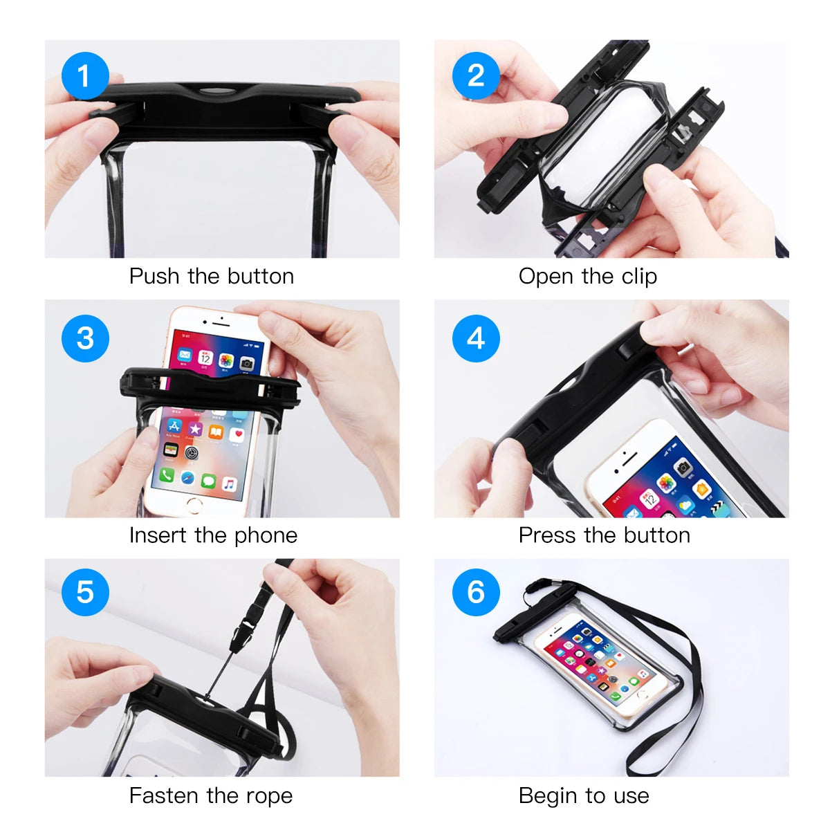 Universal Waterproof Phone Case Swimming Water Proof Bag Underwater Phone Protector Pouch Cover for Iphone 11 12 13 14 Pro Max X