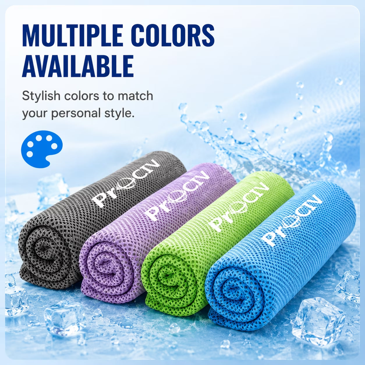 4 Pack Cooling Towels, Ice Towel for Neck and Face, Soft Breathable Chilly Microfiber Keep Cool Towels for Yoga, Gym, Fitness, Camping, Running, Workout & More Activities, 40"X 12"
