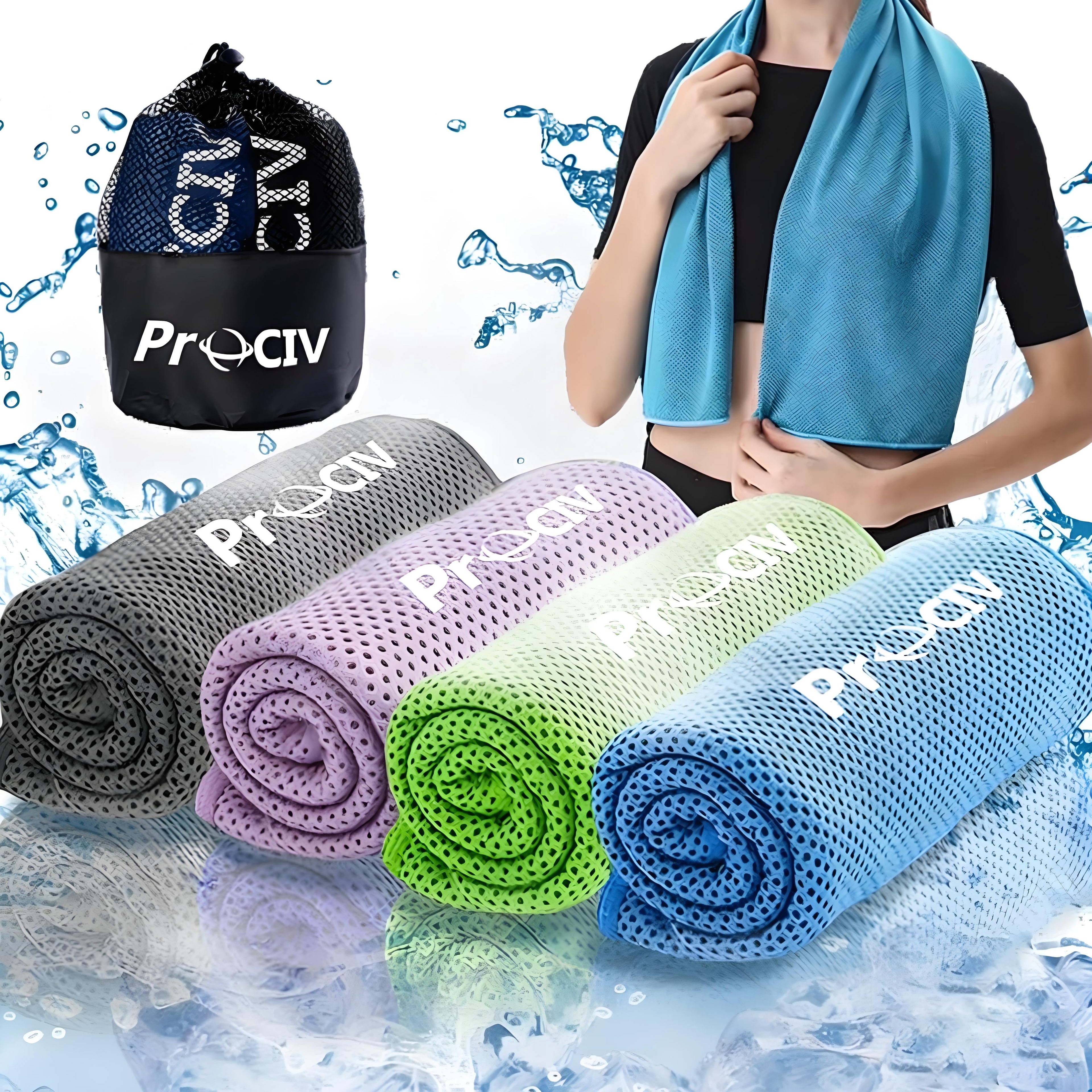 4 Pack Cooling Towels, Ice Towel for Neck and Face, Soft Breathable Chilly Microfiber Keep Cool Towels for Yoga, Gym, Fitness, Camping, Running, Workout & More Activities, 40"X 12"
