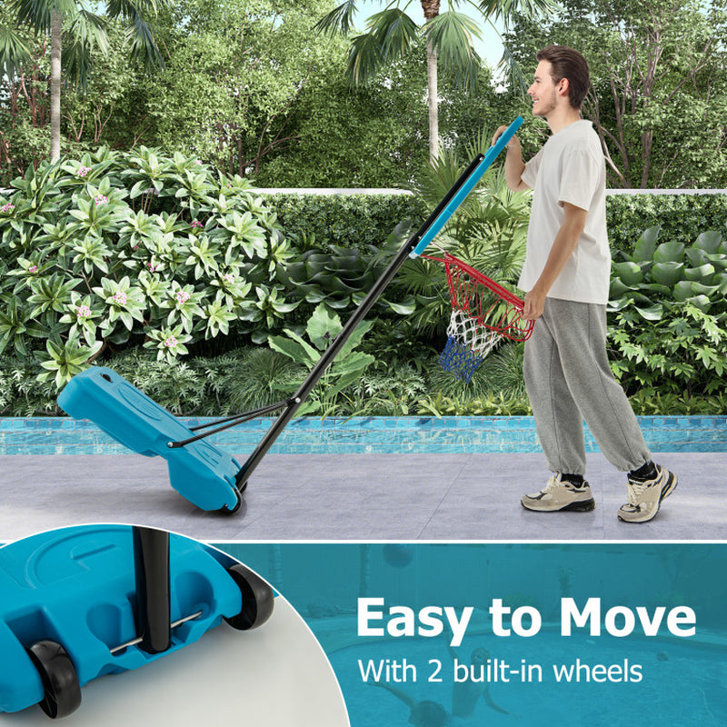 3.8-4.4 Feet Height Adjustable Pool Basketball Hoop for Kids Teens and Adults