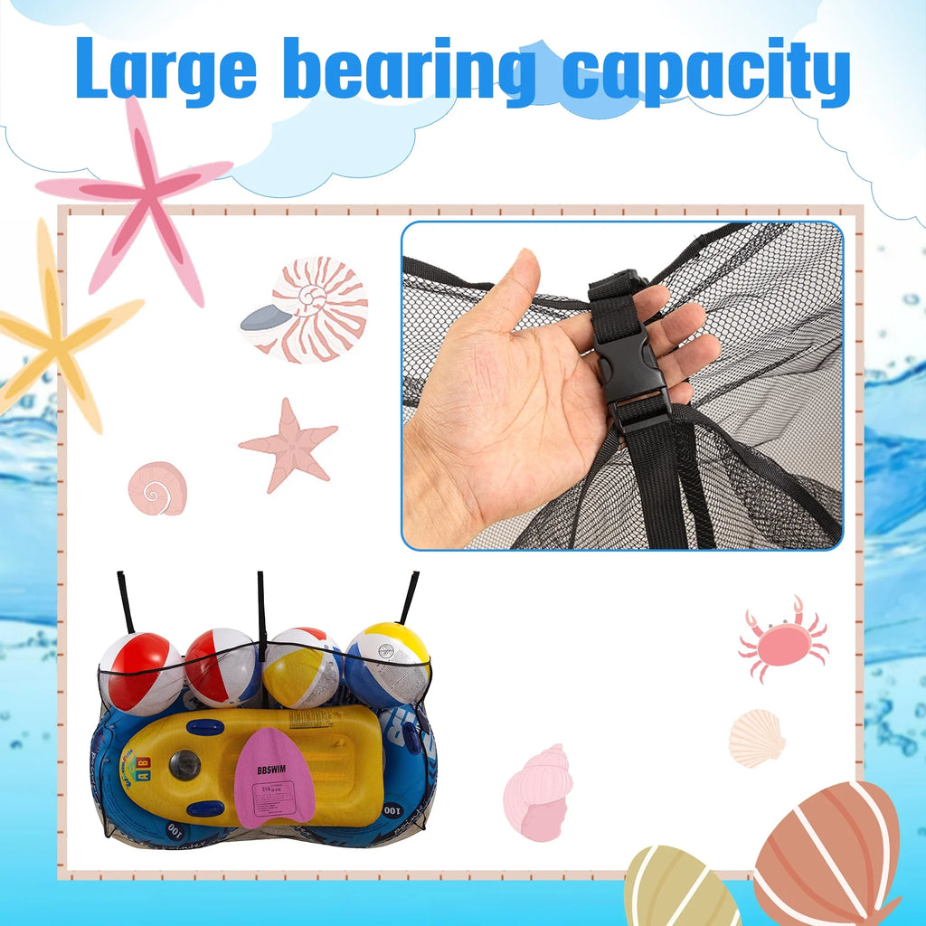 Pool Float Storage Bag, Large Pool Float Organizer Hanging Mesh Bag for Water Inflatables and Patio Accessories, Outdoor Pool Storage Net Bag