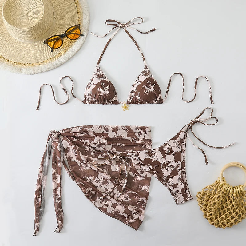 Sexy Swimsuit Women'S Bikinis Swimwear Woman 2026 Bathing Suit 3 Piece Triangle Bikinis Sets Beach Dress Wear Cover up Beachwear